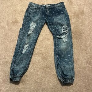 Women’s paisley denim jeans